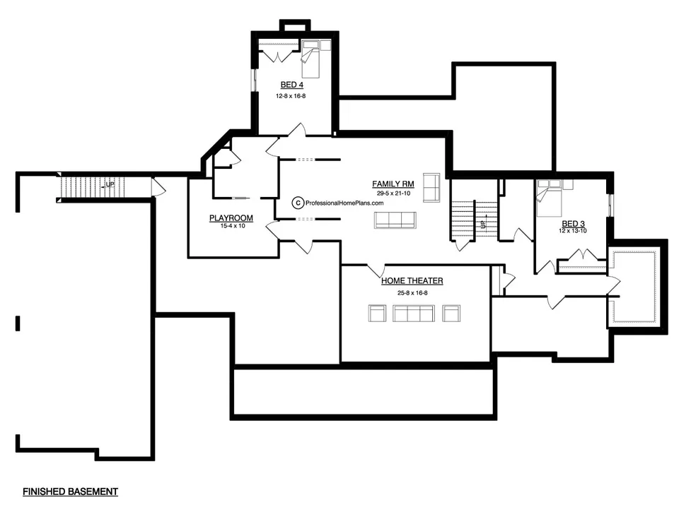 The Cottonwood optional basement floor plan
